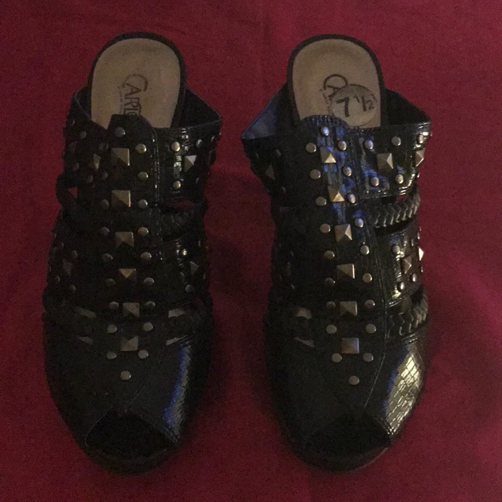 Black studded heels